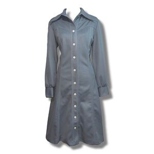 Vtg 70s Dagger Collar Dress